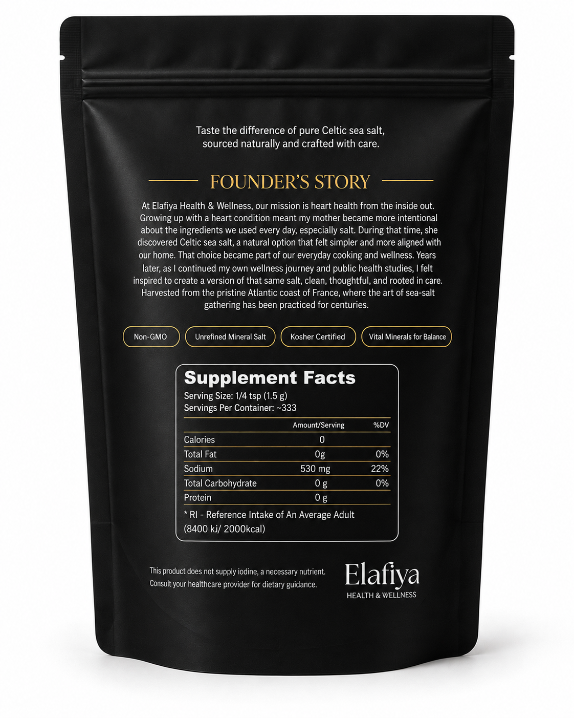 Elafiya Celtic Sea Salt (Fine Ground)